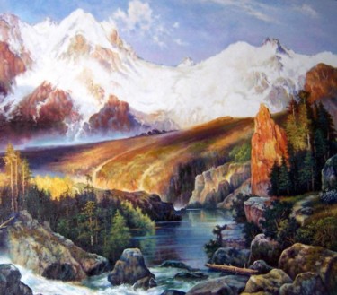 Painting titled "Idaho Wilderness" by John Hudson Hawke, Original Artwork, Oil