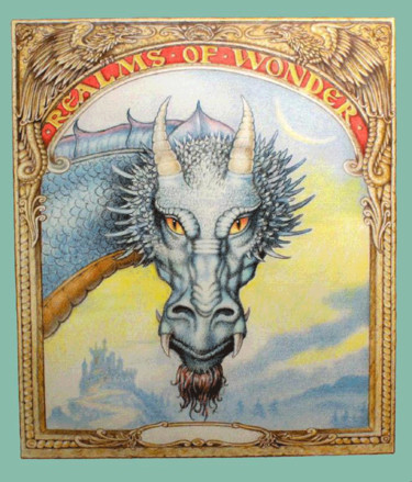 Painting titled "Blue Highlord Dragon" by John Hudson Hawke, Original Artwork, Pastel