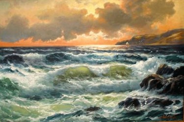 Painting titled "Carmel Seaview" by John Hudson Hawke, Original Artwork, Oil