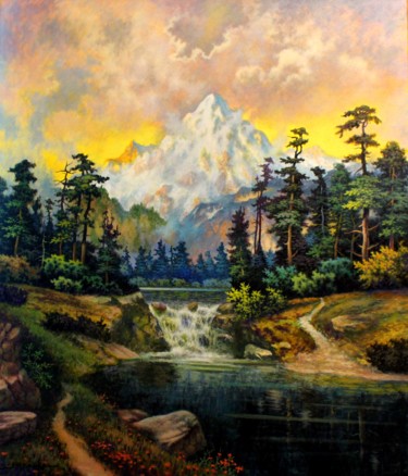 Painting titled "Across the Great Di…" by John Hudson Hawke, Original Artwork, Oil