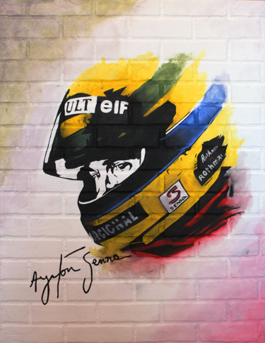 Pintura intitulada "Tributo Ayrton Senna" por Dunckill, Obras de arte originais, Tinta
