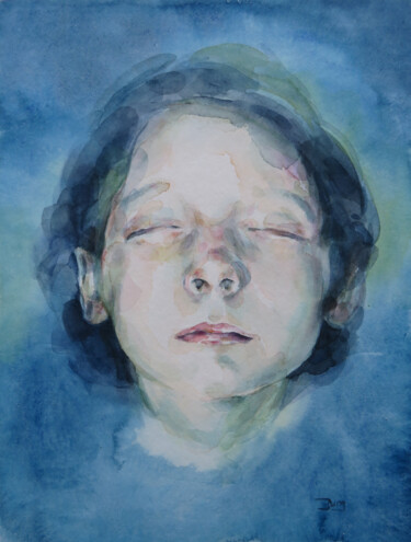 Malerei mit dem Titel "Childhood" von Dunja Jung, Original-Kunstwerk, Aquarell