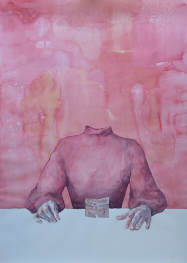 Картина под названием "No home" - Dunja Jung, Подлинное произведение искусства, Акварель
