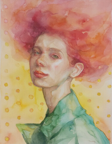 Картина под названием "Colorland III" - Dunja Jung, Подлинное произведение искусства, Акварель