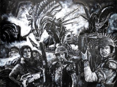 Painting titled "aliens colonial mar…" by Frederic Dupain, Original Artwork