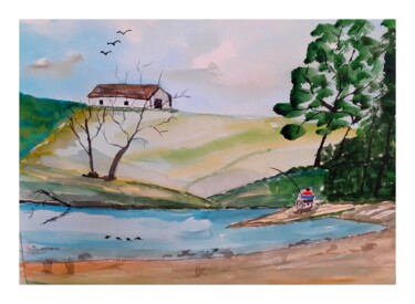 Peinture intitulée "st-martin" par Dupicard, Œuvre d'art originale, Aquarelle