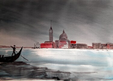 Painting titled "Venise" by Dupicard, Original Artwork, Watercolor