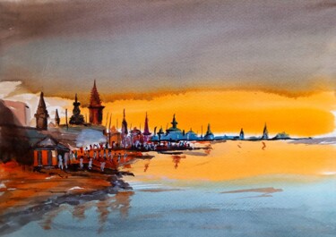 Painting titled "A dream of India" by Dupicard, Original Artwork, Watercolor