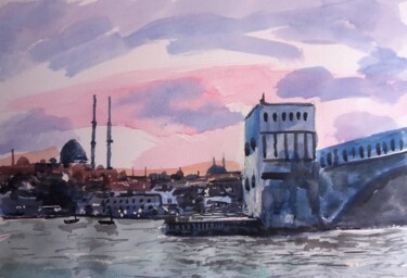 Painting titled "Istanbul" by Dupicard, Original Artwork, Watercolor