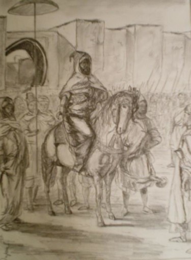 Dessin intitulée "Le sultan Moulay Is…" par Denis Dupon, Œuvre d'art originale, Autre