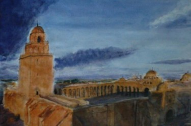 Peinture intitulée "Mosquée de Kairouan…" par Denis Dupon, Œuvre d'art originale