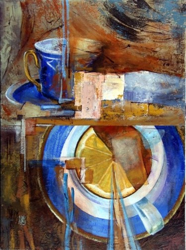 Peinture intitulée "Thé citron" par Gérard Dupuch, Œuvre d'art originale, Huile