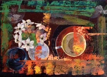 Peinture intitulée "Assiette, bols" par Gérard Dupuch, Œuvre d'art originale, Huile