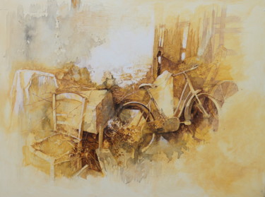 Painting titled "Dans la remise" by Alain Durand, Original Artwork