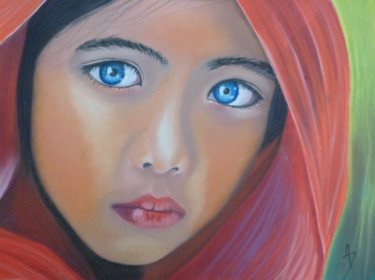 Painting titled "Anagha" by Andre Durier, Original Artwork, Pastel