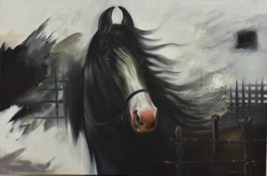 Painting titled "Horse Colt" by Durshit Bhaskar, Original Artwork, Oil