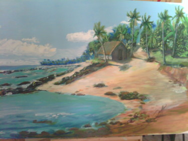 Pintura titulada "pintura-praia.jpg" por Durval Albert, Obra de arte original