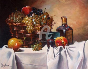 Peinture intitulée "fruitful autumn" par Dusan Vukovic, Œuvre d'art originale, Huile