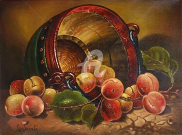 Painting titled "apricots" by Dusan Vukovic, Original Artwork