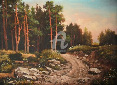 Painting titled "Motif from Zlatibor" by Dusan Vukovic, Original Artwork, Oil
