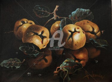 Painting titled "quinces" by Dusan Vukovic, Original Artwork, Oil