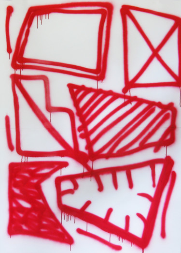 Desenho intitulada "red game" por Dusan Stosic, Obras de arte originais, Tinta spray