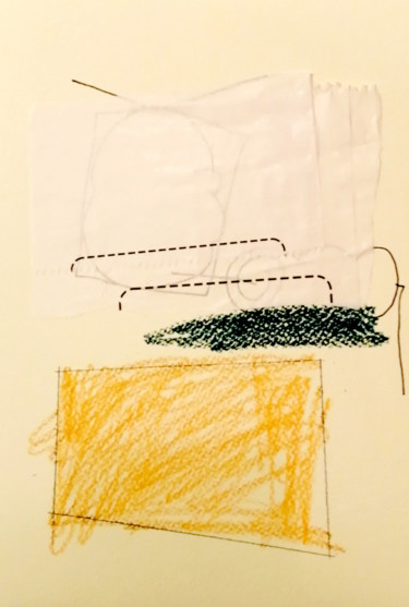 Dessin intitulée "untitled / yellow s…" par Dusan Stosic, Œuvre d'art originale, Crayon