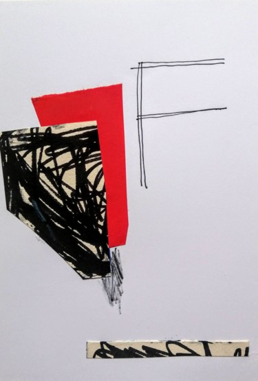 Collagen mit dem Titel "F" von Dusan Stosic, Original-Kunstwerk, Collagen