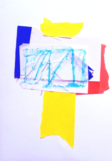 Collagen mit dem Titel "M" von Dusan Stosic, Original-Kunstwerk, Collagen