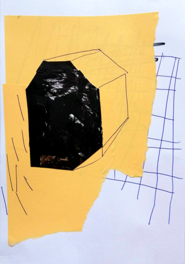 Collagen mit dem Titel "black box" von Dusan Stosic, Original-Kunstwerk, Collagen