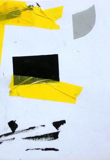 Collages getiteld "black, yellow, gray" door Dusan Stosic, Origineel Kunstwerk, Collages