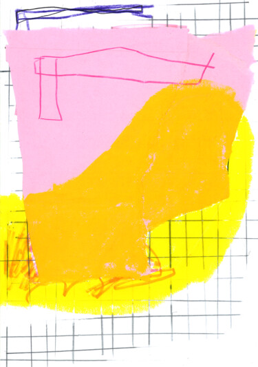 Colagens intitulada "Yellow shadow" por Dusan Stosic, Obras de arte originais, Colagens