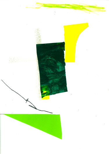 Κολάζ με τίτλο "Green undercut" από Dusan Stosic, Αυθεντικά έργα τέχνης, Κολάζ