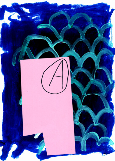Collages intitolato "Wrong blue, start a…" da Dusan Stosic, Opera d'arte originale, Acrilico
