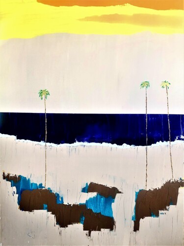 "California Coast #5…" başlıklı Tablo Dutch Montana tarafından, Orijinal sanat, Petrol Ahşap Sedye çerçevesi üzerine monte e…
