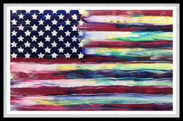 Ζωγραφική με τίτλο "Unity Flag" από Dutch Montana, Αυθεντικά έργα τέχνης, Λάδι