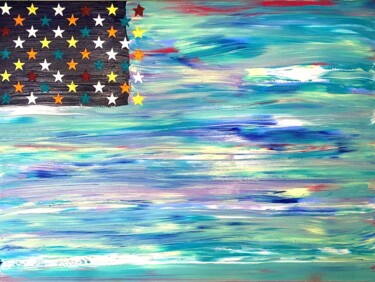 Painting titled "California Ocean Fl…" by Dutch Montana, Original Artwork, Oil Mounted on Wood Stretcher frame