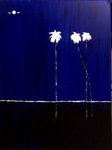 Painting titled "California Midnight…" by Dutch Montana, Original Artwork, Oil Mounted on Wood Stretcher frame