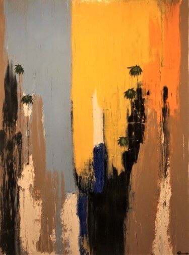 Peinture intitulée "Laguna Beach Canyon…" par Dutch Montana, Œuvre d'art originale, Huile Monté sur Châssis en bois