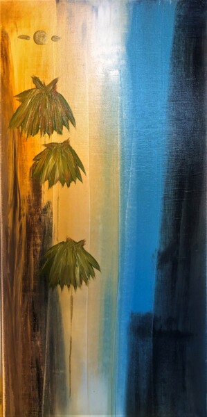 Painting titled "Laguna Beach Canyon…" by Dutch Montana, Original Artwork, Oil Mounted on Wood Stretcher frame