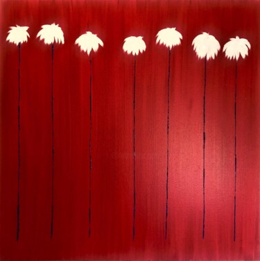 Malarstwo zatytułowany „Lucky 7 Palms #7 -…” autorstwa Dutch Montana, Oryginalna praca, Olej Zamontowany na Drewniana rama n…