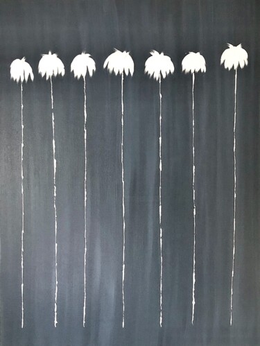 Painting titled "Lucky 7 Palms #10 -…" by Dutch Montana, Original Artwork, Oil Mounted on Wood Stretcher frame