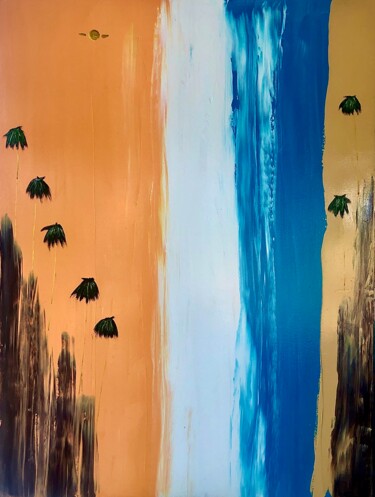 Malarstwo zatytułowany „Laguna Beach Canyon…” autorstwa Dutch Montana, Oryginalna praca, Olej Zamontowany na Drewniana rama…