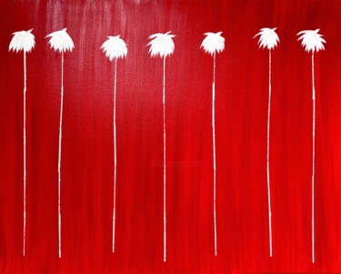 绘画 标题为“Lucky 7 Palms_ADAMS…” 由Dutch Montana, 原创艺术品, 油 安装在木质担架架上