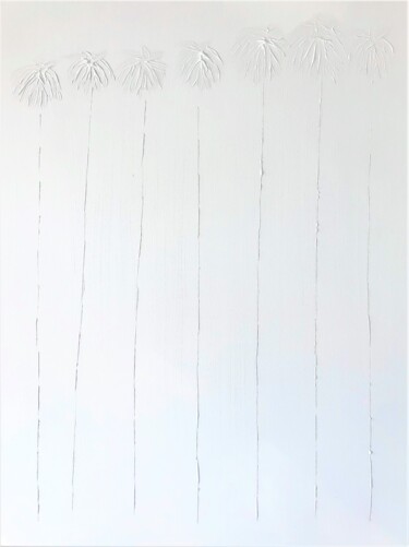 Pintura intitulada "Lucky 7 Palms #15 W…" por Dutch Montana, Obras de arte originais, Óleo Montado em Armação em madeira