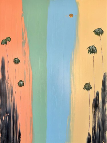 제목이 "Laurel Canyon"인 미술작품 Dutch Montana로, 원작, 기름 나무 들것 프레임에 장착됨
