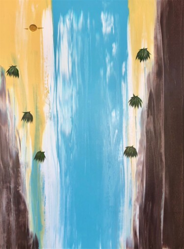 Peinture intitulée "Laguna Beach Canyon…" par Dutch Montana, Œuvre d'art originale, Huile Monté sur Châssis en bois