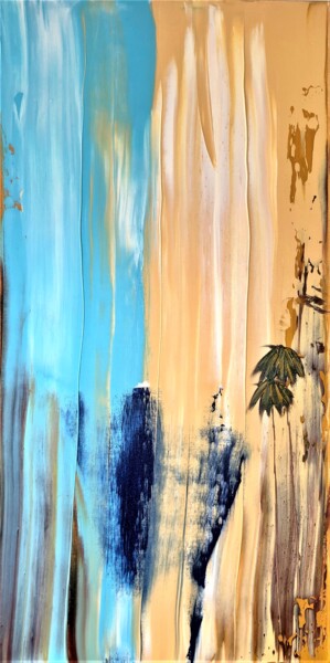 Painting titled "Laguna Beach Canyon…" by Dutch Montana, Original Artwork, Oil Mounted on Wood Stretcher frame