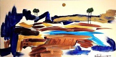 Painting titled "California Coast #20" by Dutch Montana, Original Artwork, Oil Mounted on Wood Stretcher frame