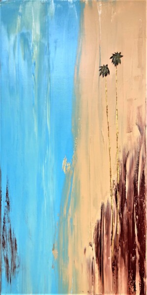 Pintura intitulada "Laguna Beach Canyon…" por Dutch Montana, Obras de arte originais, Óleo Montado em Armação em madeira